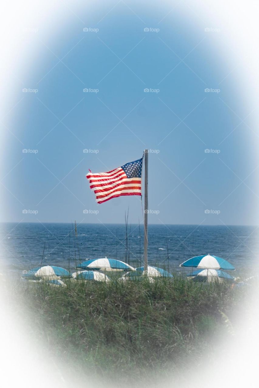 American Flag at Orange Beach, Alabama 