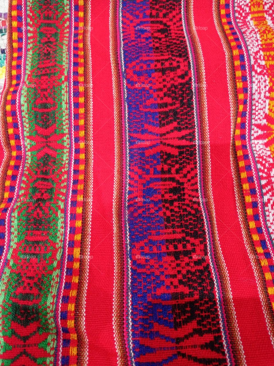 colorful woven cloth with designs