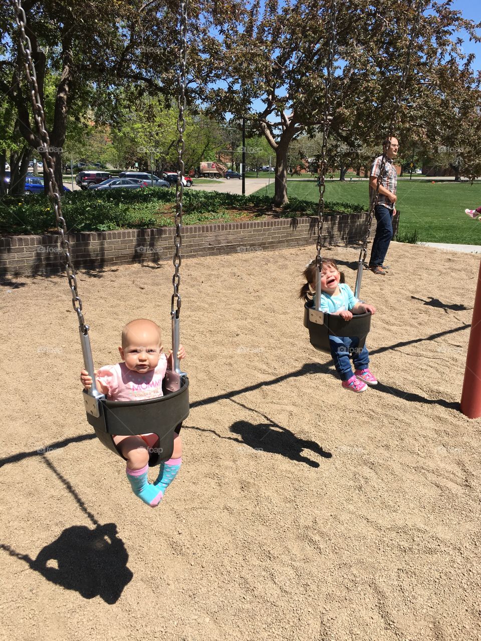 Babies swinging 