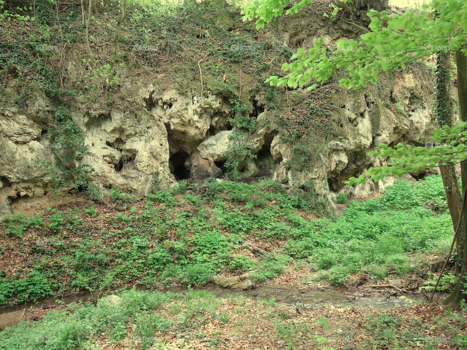 Caves in rock