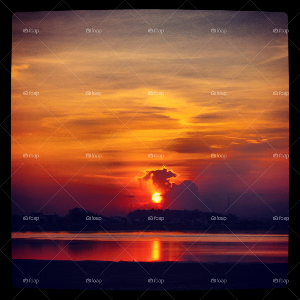 Sunset over the Mekong