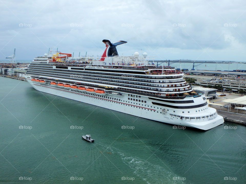 Cruise ship and pilot boat