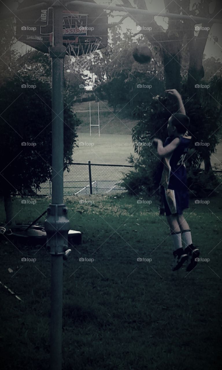 shooting hoops