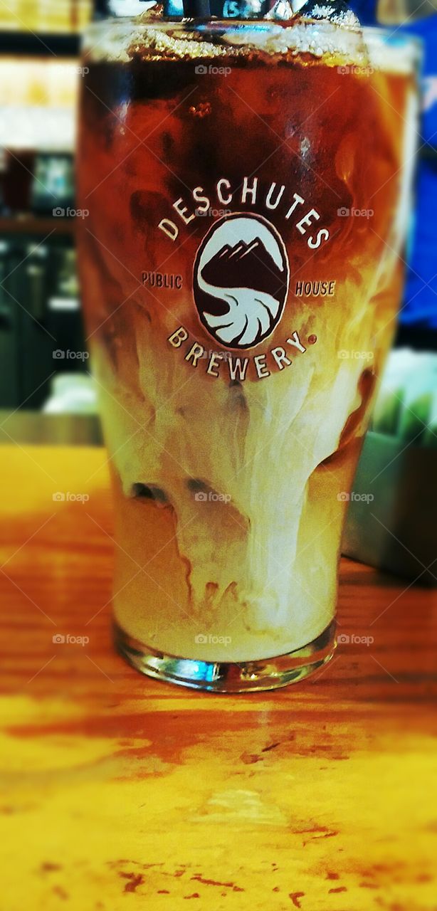 Iced coffee. Deschutes Brewery