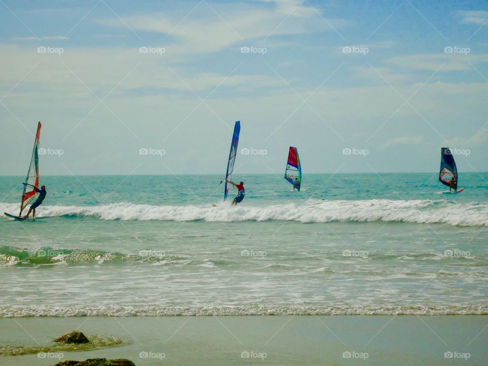 Surfboarding in Jericoacora Beach