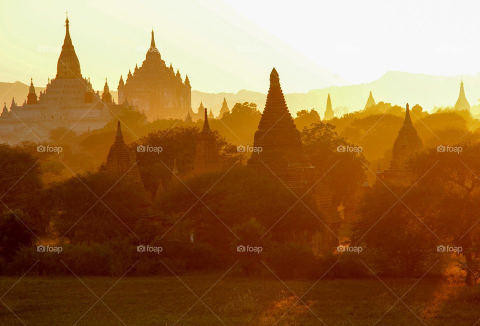 Temples at sunrise