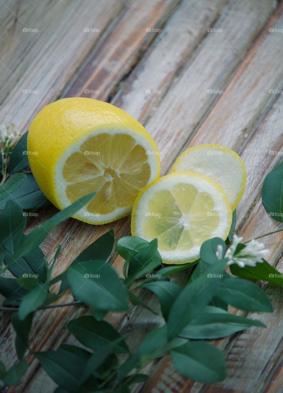 Fresh lemon from the garden 