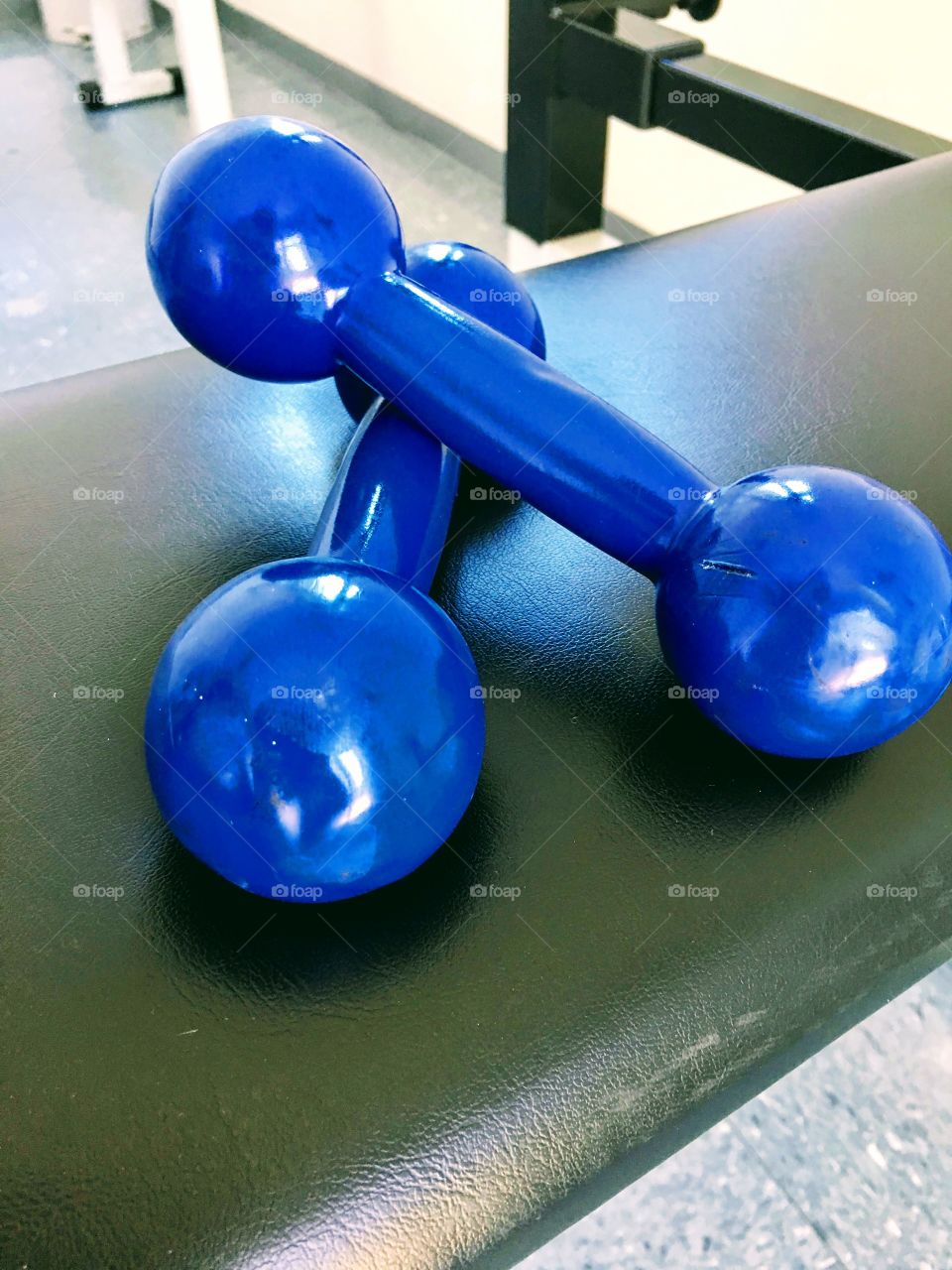 blue weights for arm exercises