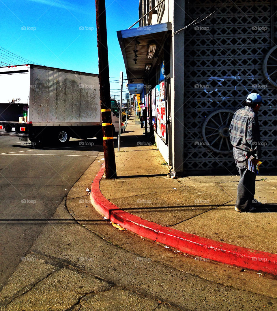 Bleak low-income neighborhood in an American inner city ghetto