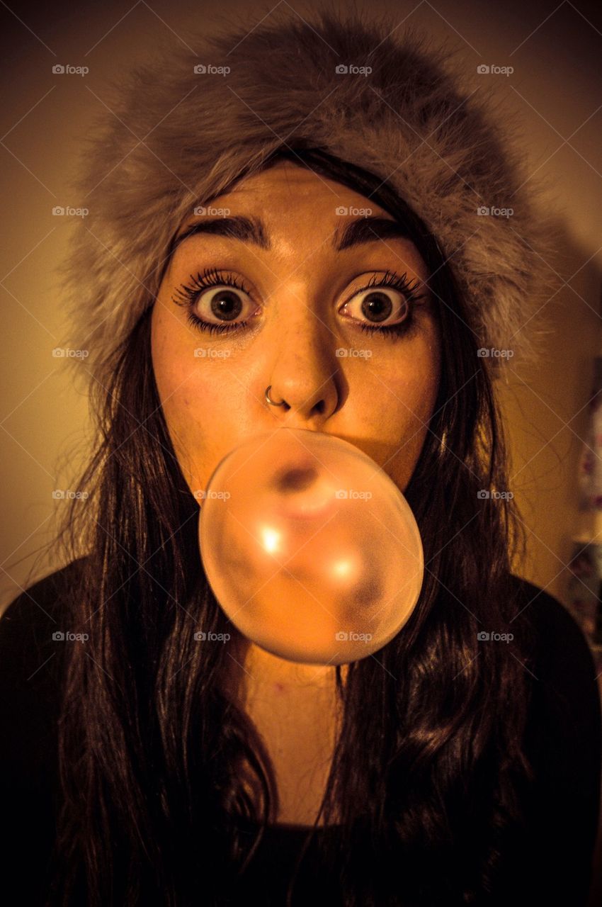 Blow a bubblegum bubble