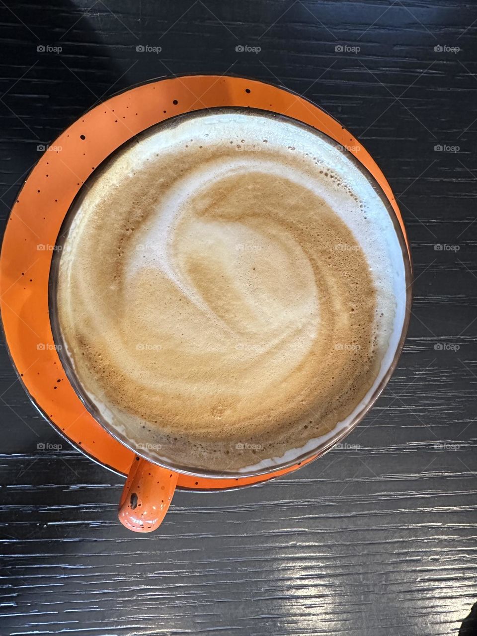 Cappuccino on a tabletop 