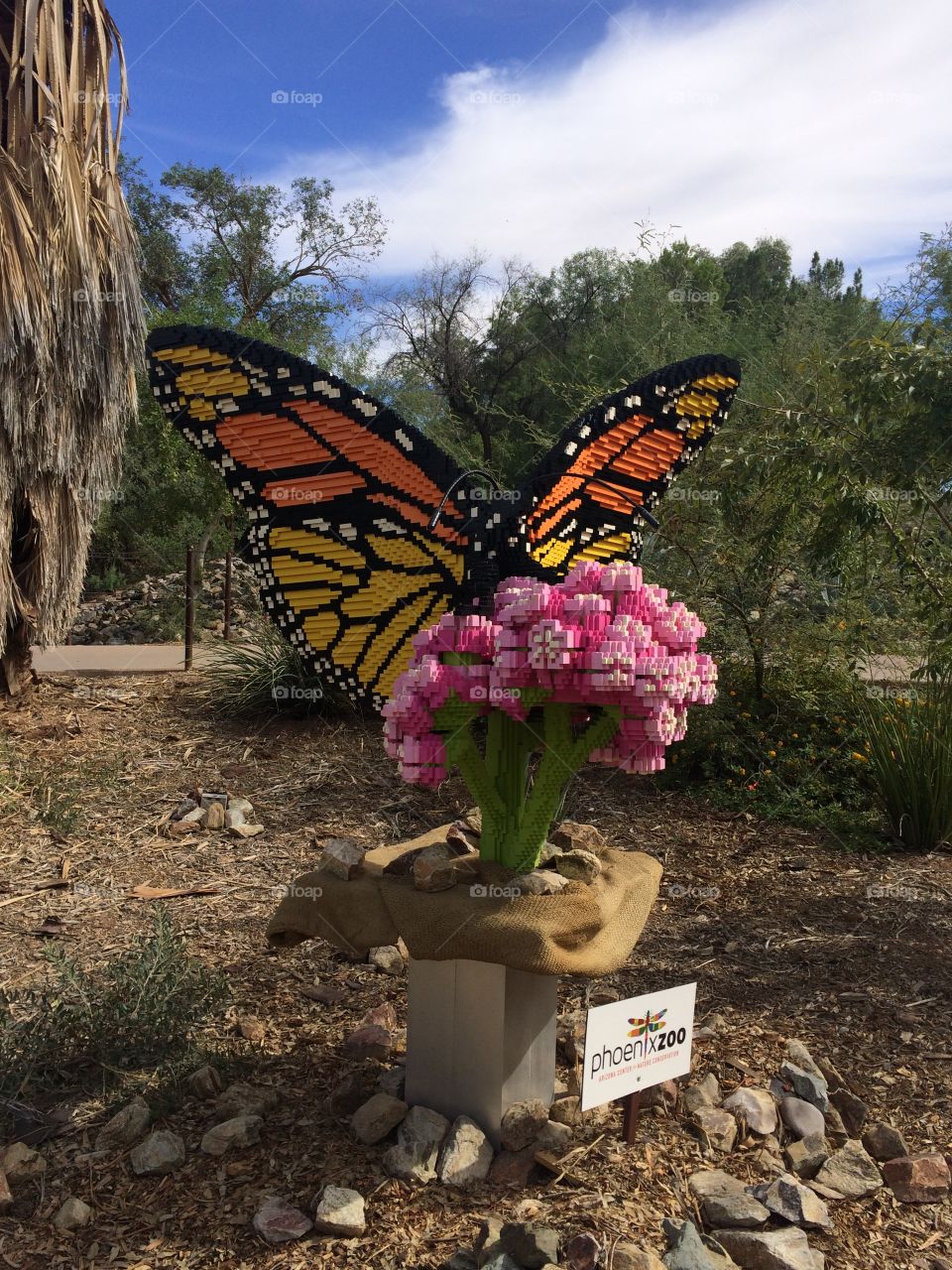 Butterfly Lego sculpture.