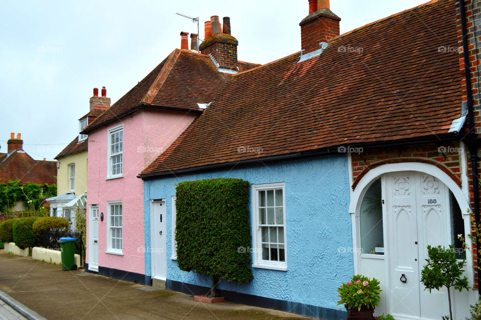 pink blue house town by craigyman