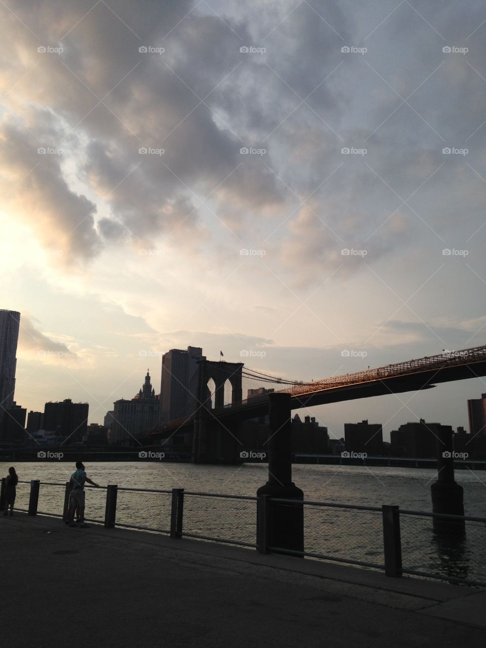 Brooklyn Bridge. A summer picture taken from Brooklyn Bridge Park, July 2015.