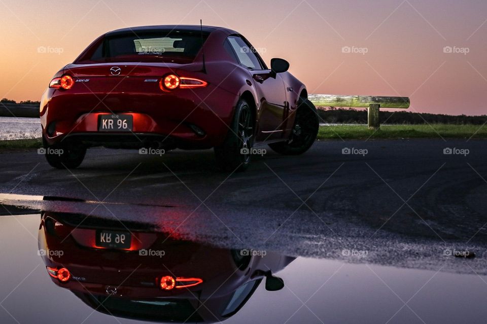 Mazda MX 5 at sunset