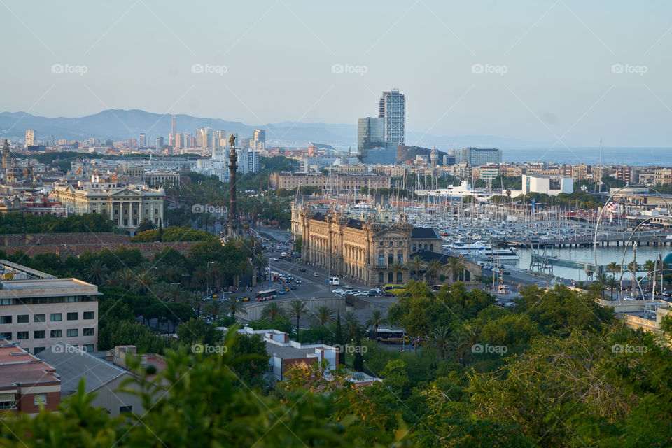 High angle view of barcelona