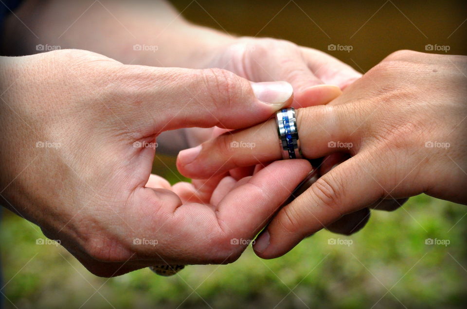 Couple wearing ring