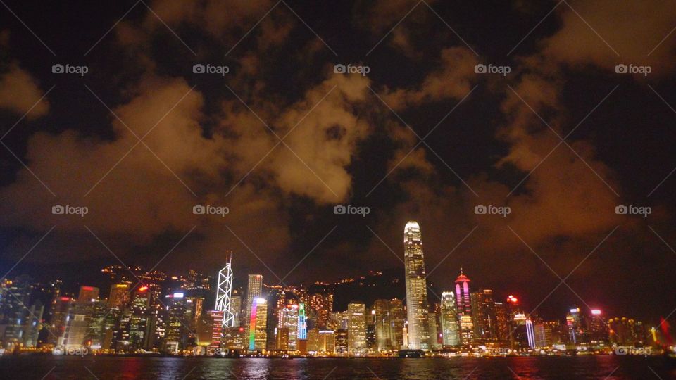 hongkong city night light