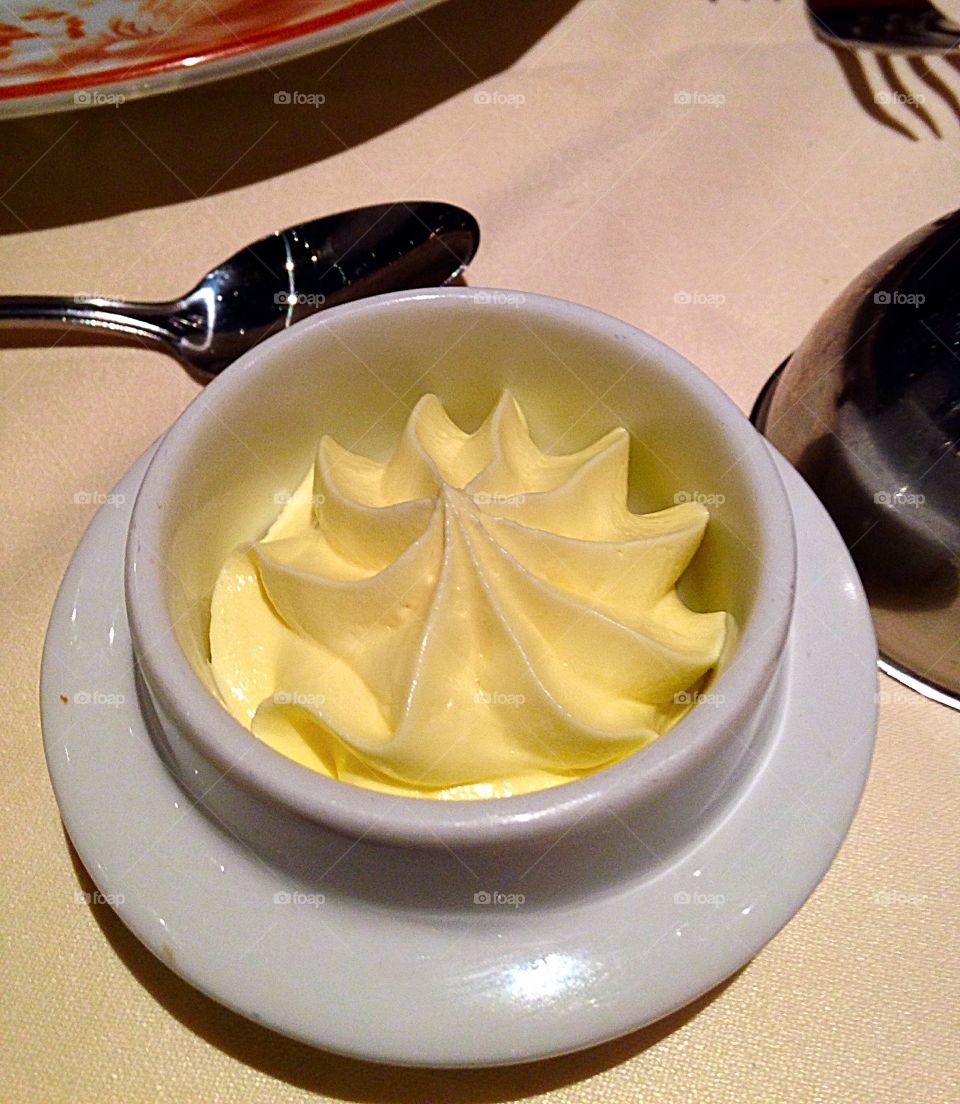 Whipped butter . Mmmm, delicious - yellow mission 