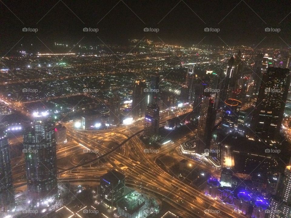 Night view of city from the 125th floor