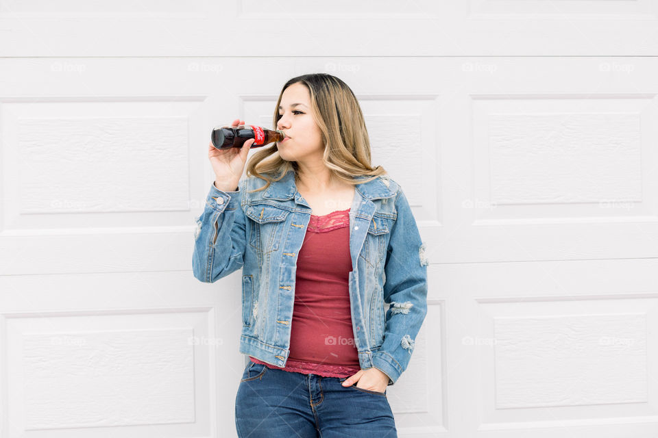 Girl drinking coke