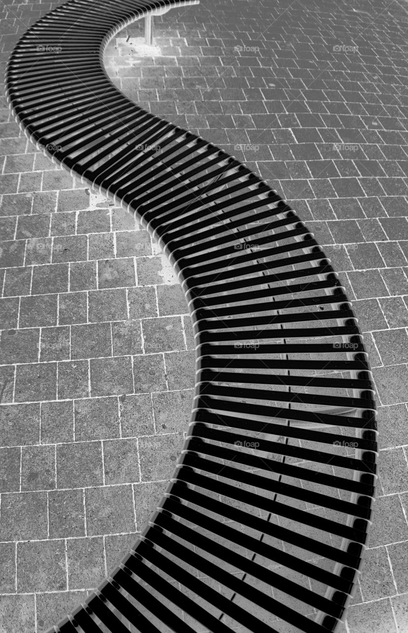 negative street bench image