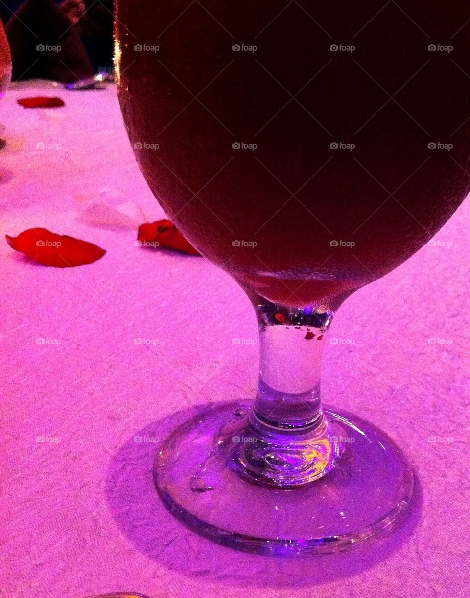 A glass on a table