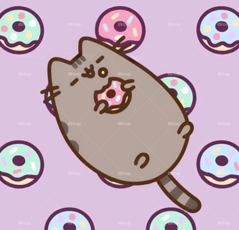 Pusheen eats donuts 🍩