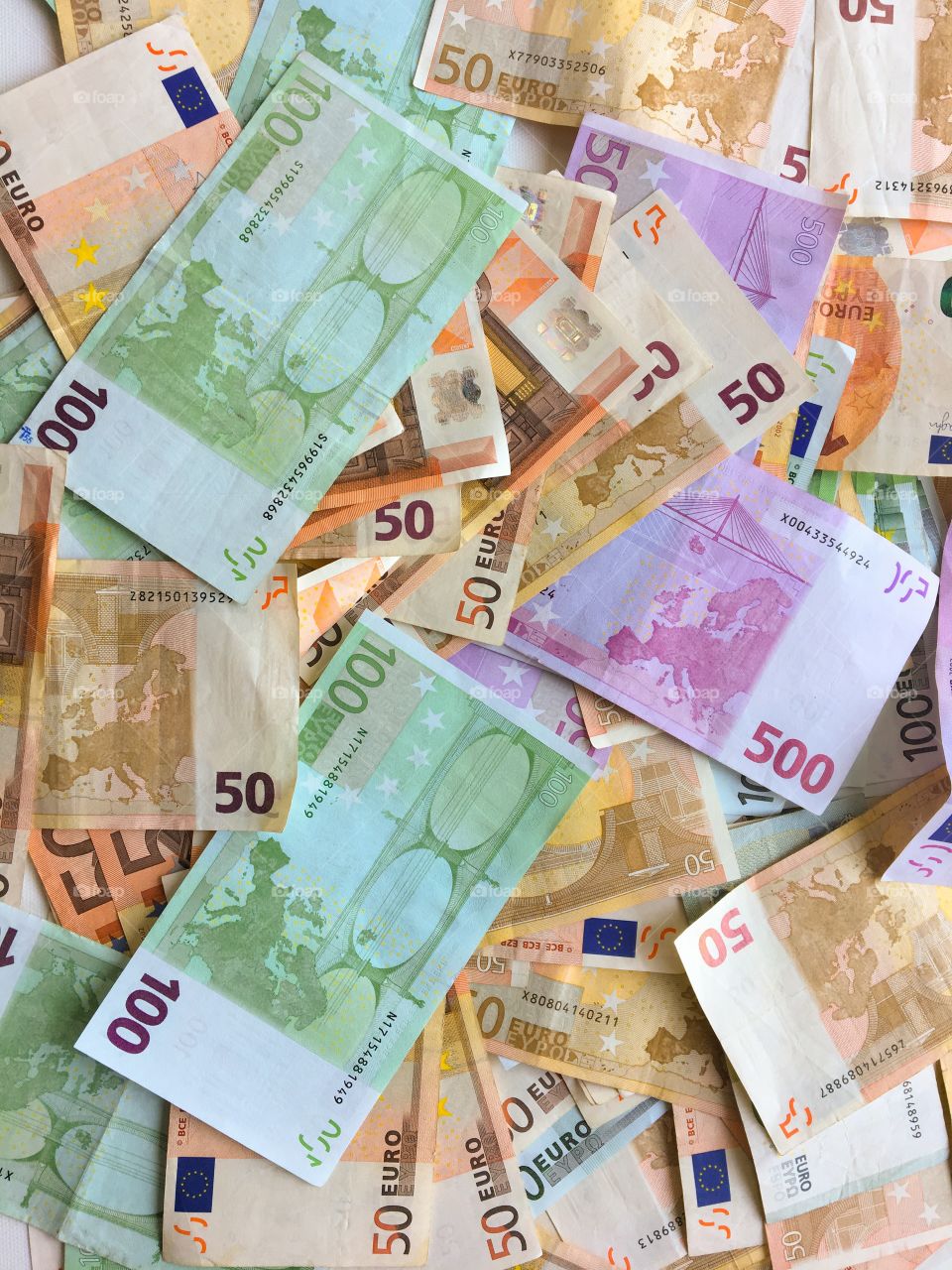 Many Euro Money notes