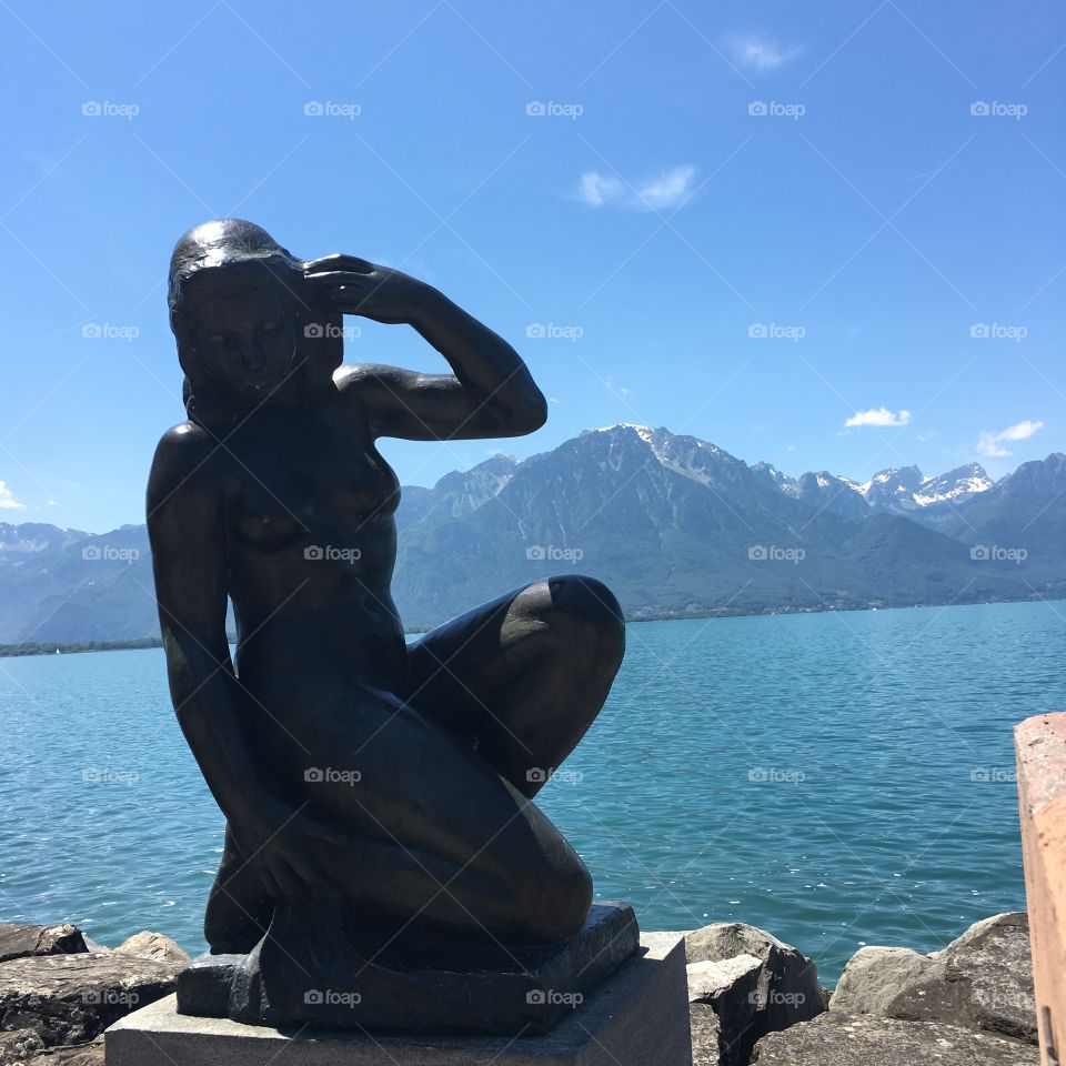 Mermaid statue in Switzerland 