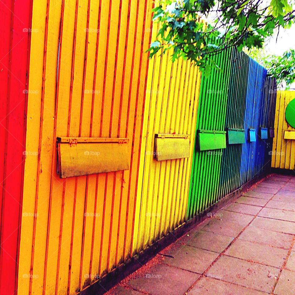Multicoloured walk way