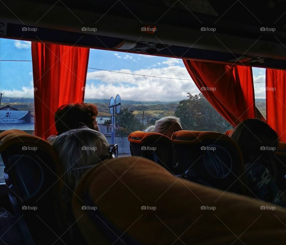 Russia view wild outside outdoor day part details capture life bus people way trip travel ongo go drive nature horizont sky skyline clouds moody