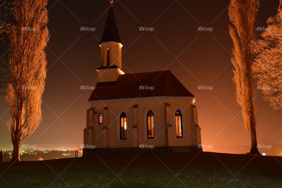 Sunset view of a cathedral