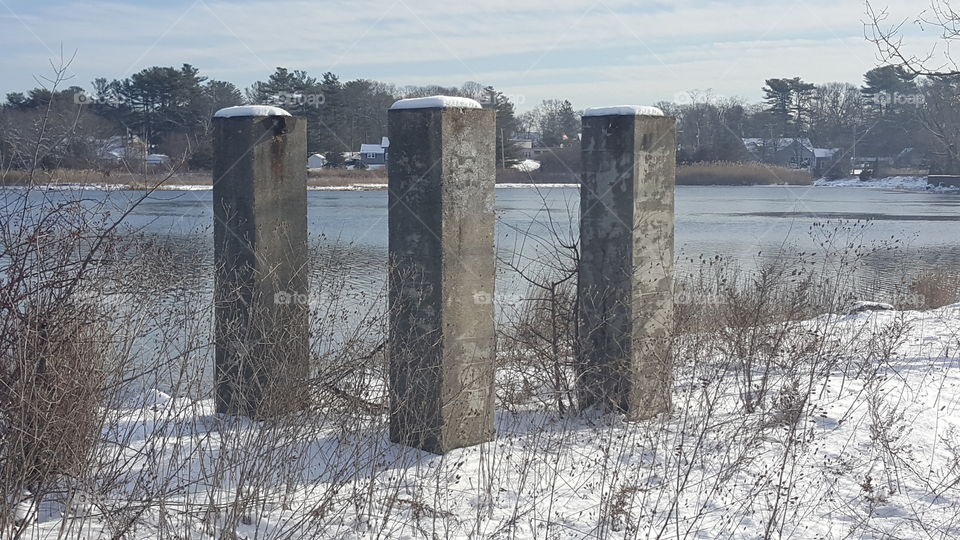 pillars that use to hold the old train signal system.