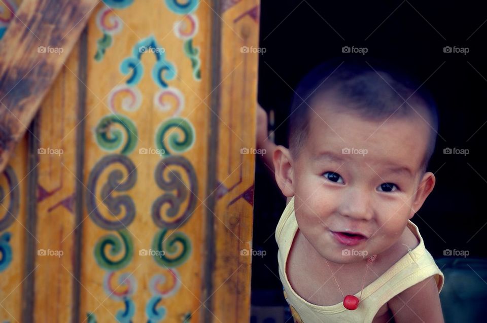 mongolia nomad mischievous cute by anetteaventyr