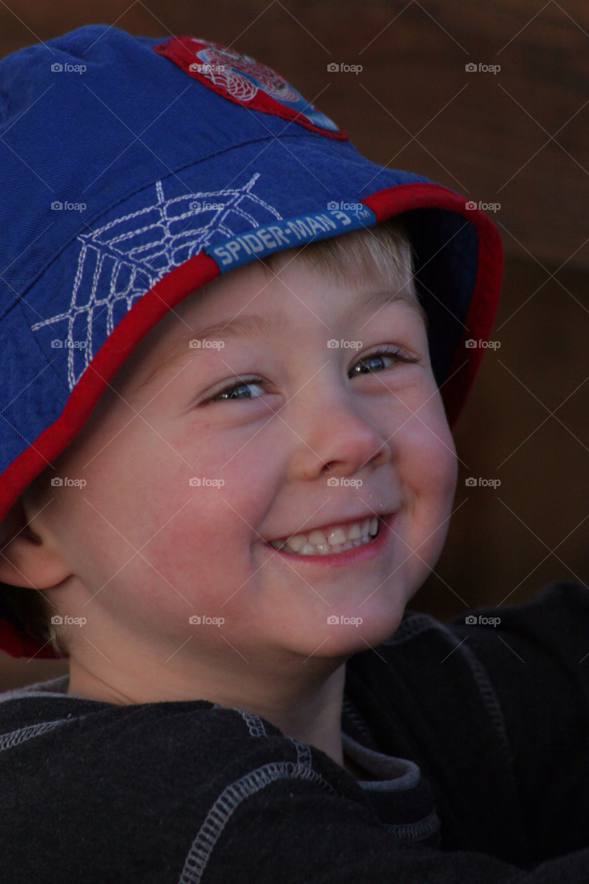happy blue smile child by kshapley