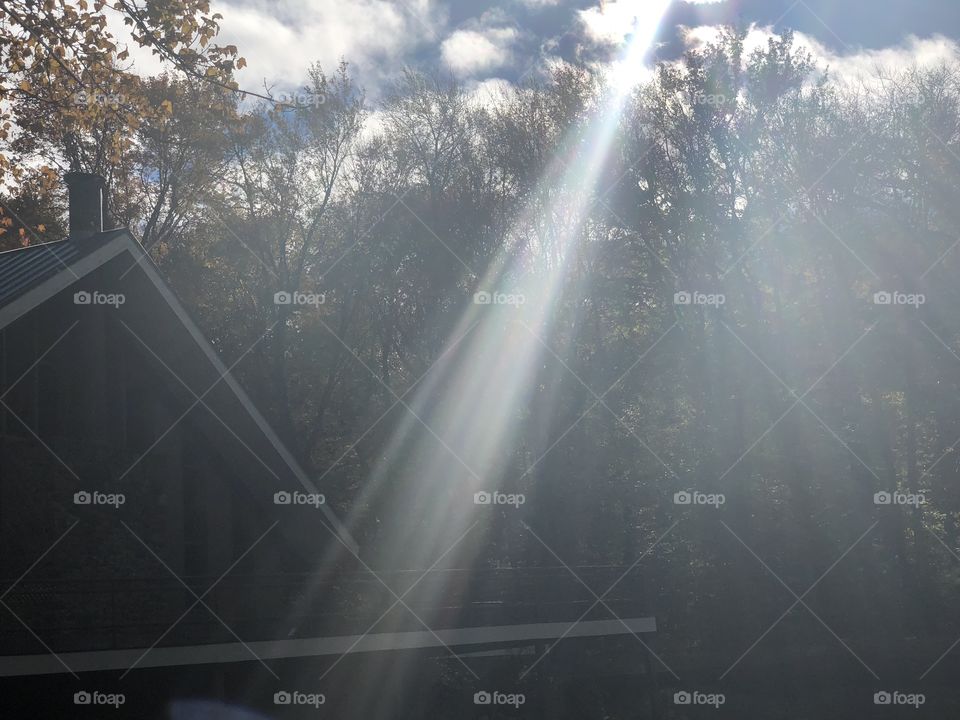 The sun breaking through the clouds 