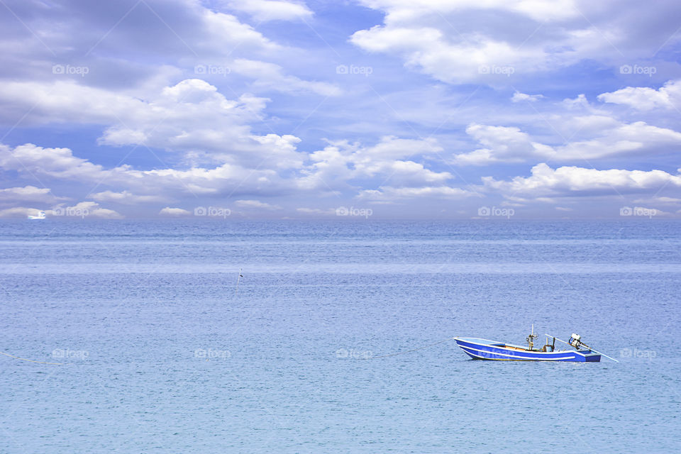 Fishing boats parked on the Beach at Koh Kood, Trat in Thailand.