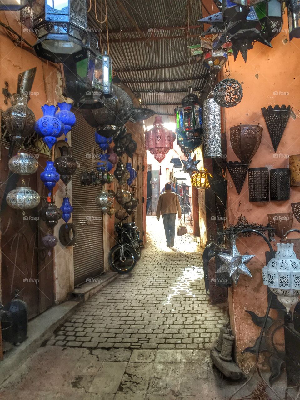 Alley in the metalwork souk, Marrakech 