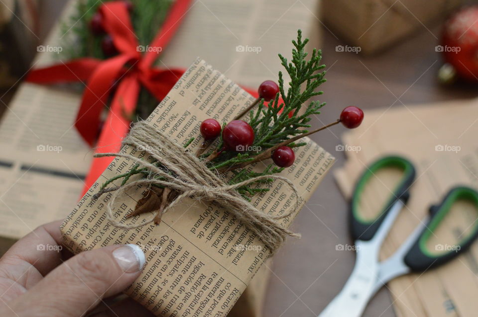 Packing Christmas presents