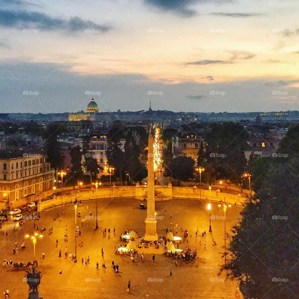 Egyptian Obelisk in Rome's Piazza del Popolo