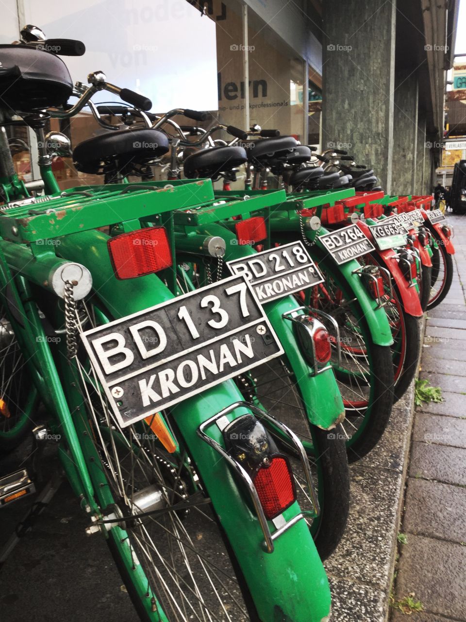 Bicycles with numbers in Rotterdam 