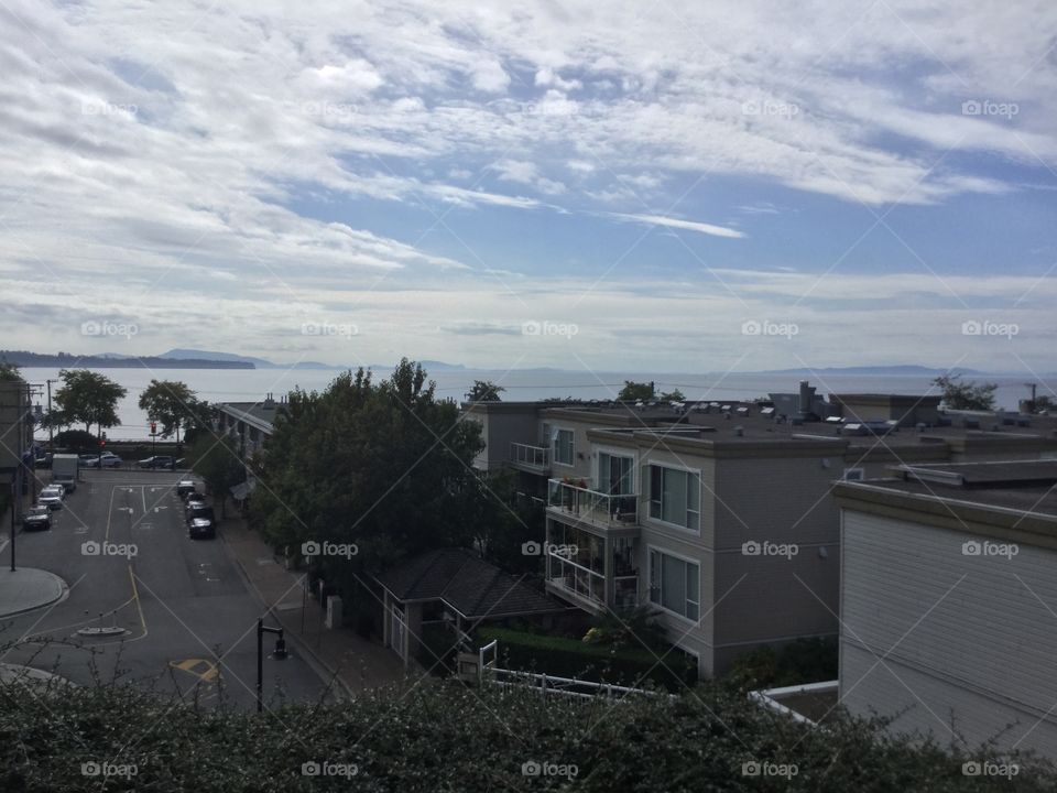 Cityscape of White Rock and the Pacific Ocean 