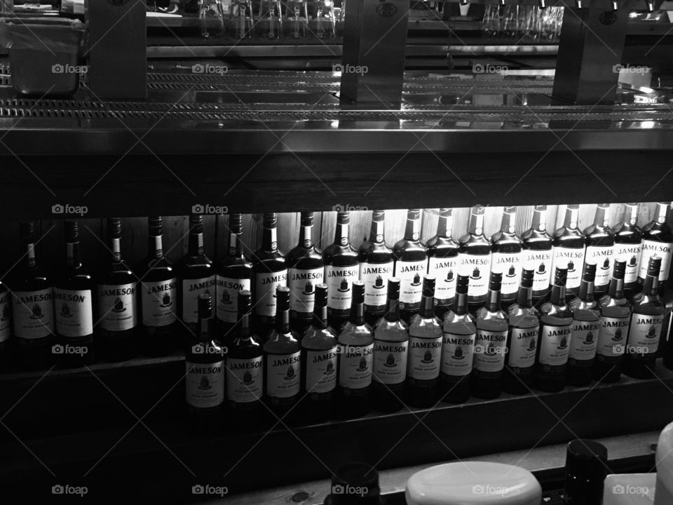 A bar of Jameson in black and white 