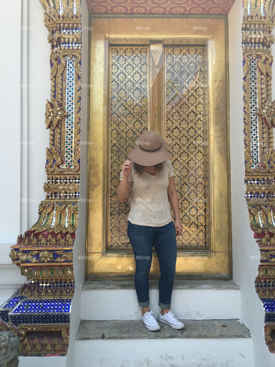 Temple doorway Bangkok Thailand 