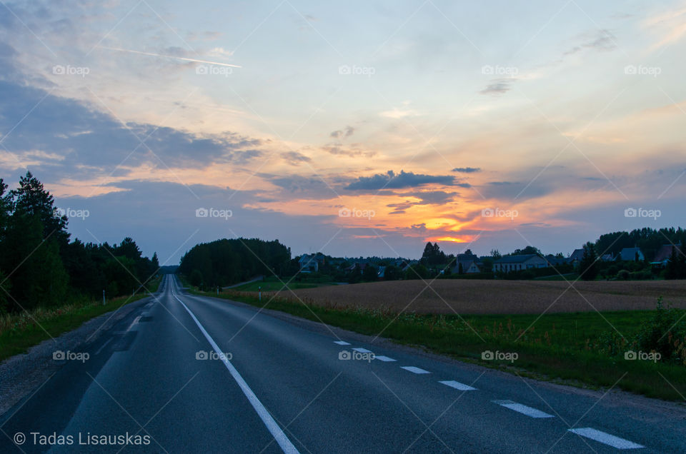 Road near sunset