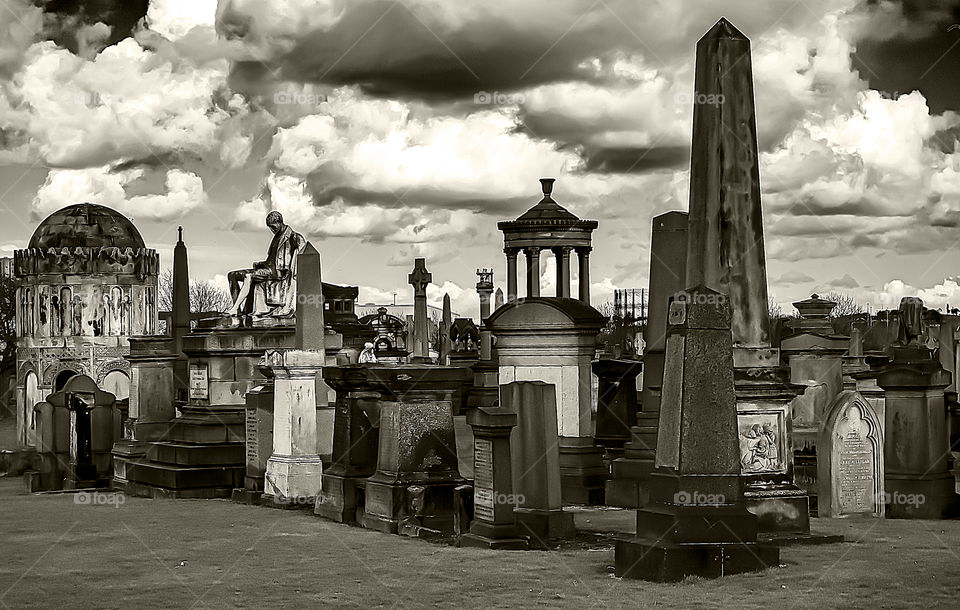 Monochrome, Cemetery, Art, Street, Church