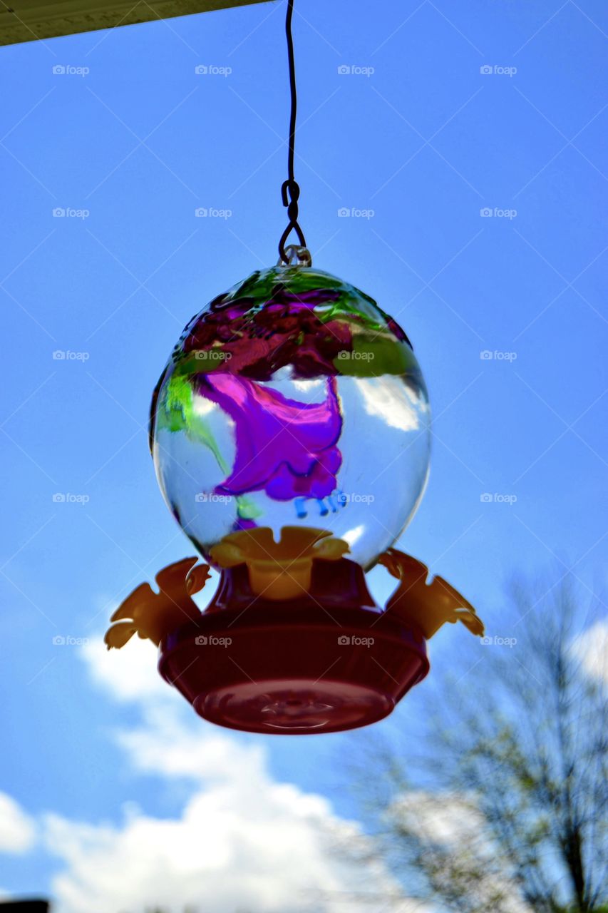 Hummingbird feeder. 
