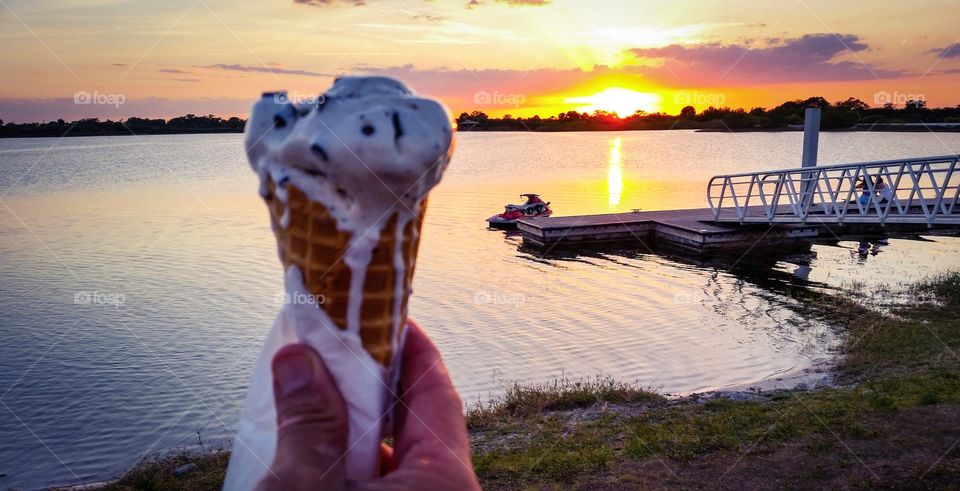 Ice cream at sunset