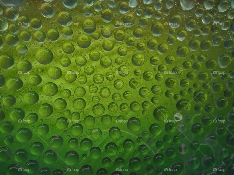 Condensation drops on the surface close-up